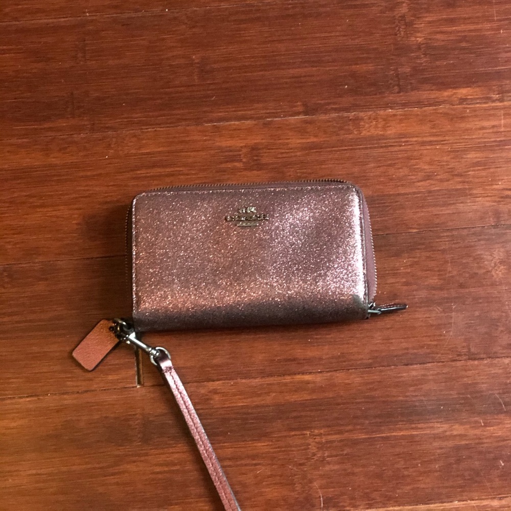 Purple sparkly Coach Wallet/Wristlet